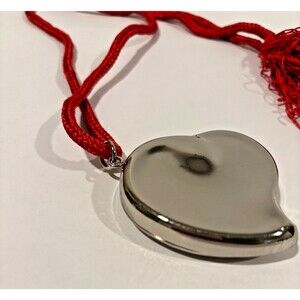 1970s Elsa Peretti Halston Perfume Pendant Silver Metal Heart  Locket Necklace